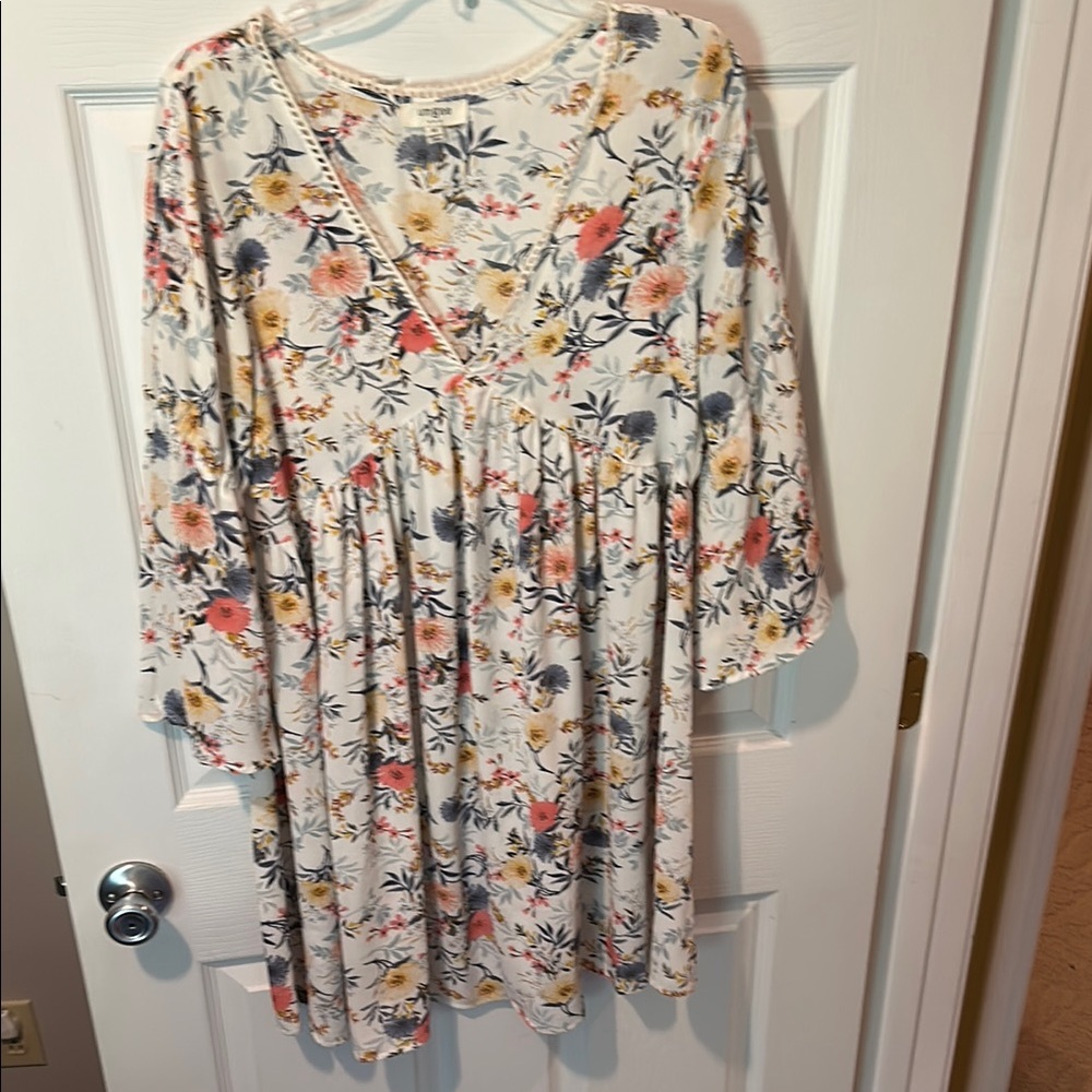 Floral Dress with Multicolor Design